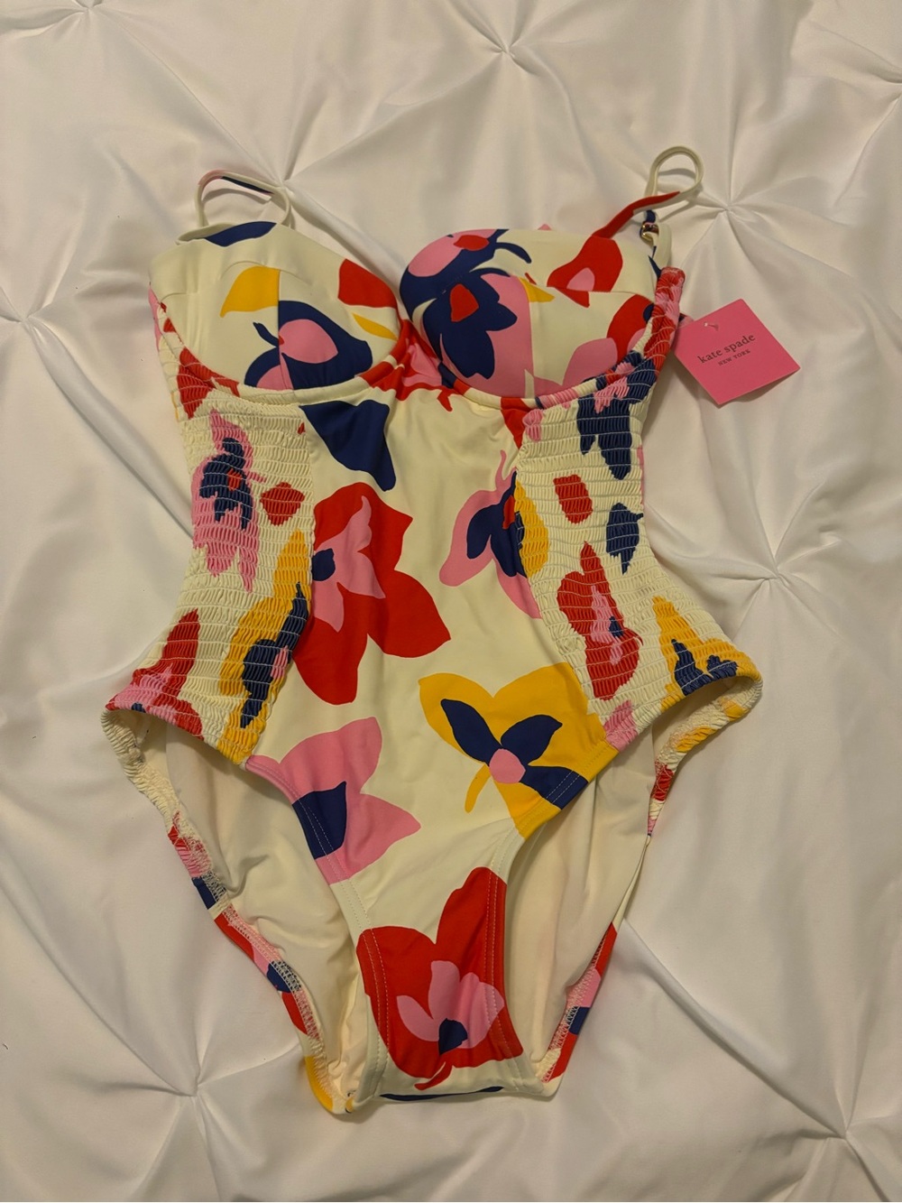 kate spade women’s Cream Floral One-Piece Swimsuit